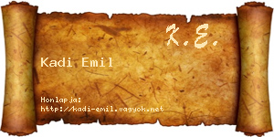 Kadi Emil névjegykártya
